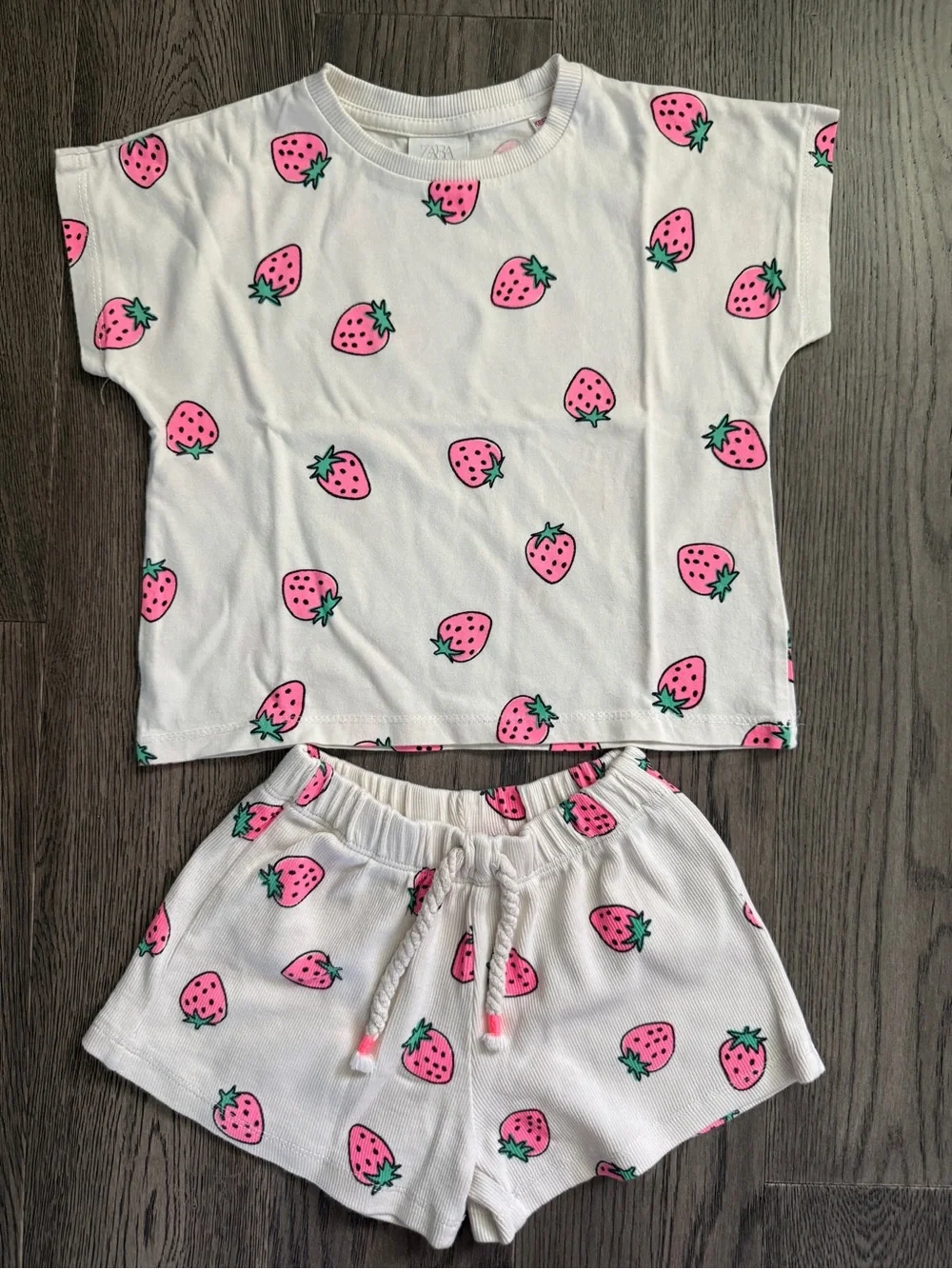 ZARA Kids Strawberry Print Set - Pink Strawberries